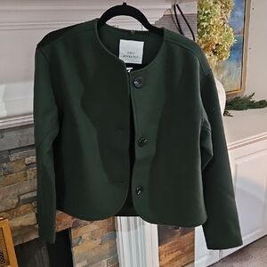 Preppy Deep Green Women's Blazer -XS